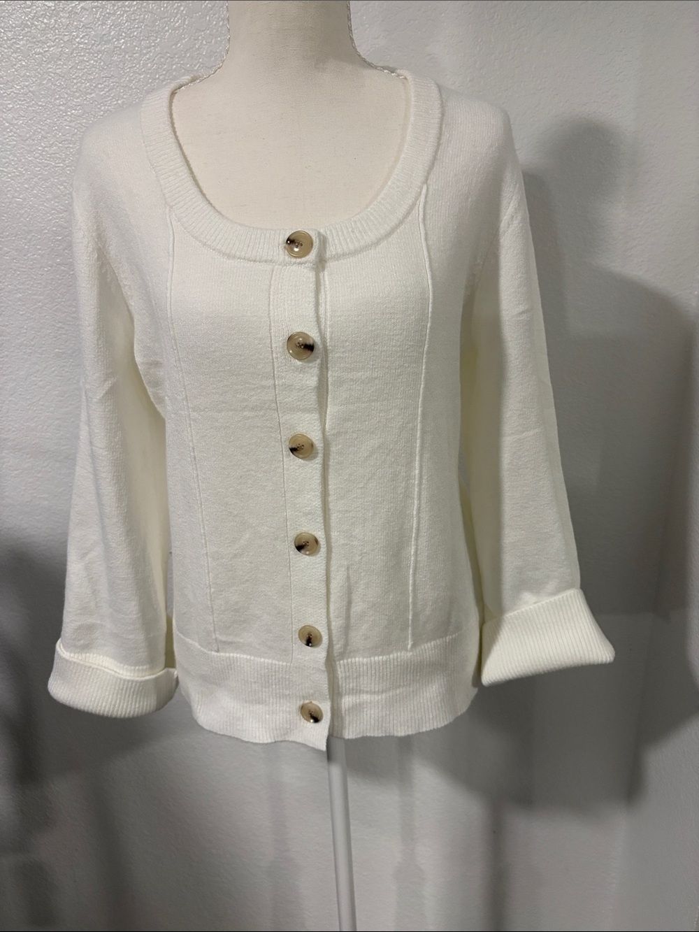 Source Unknown Cream Button-Up Women's Cardigan